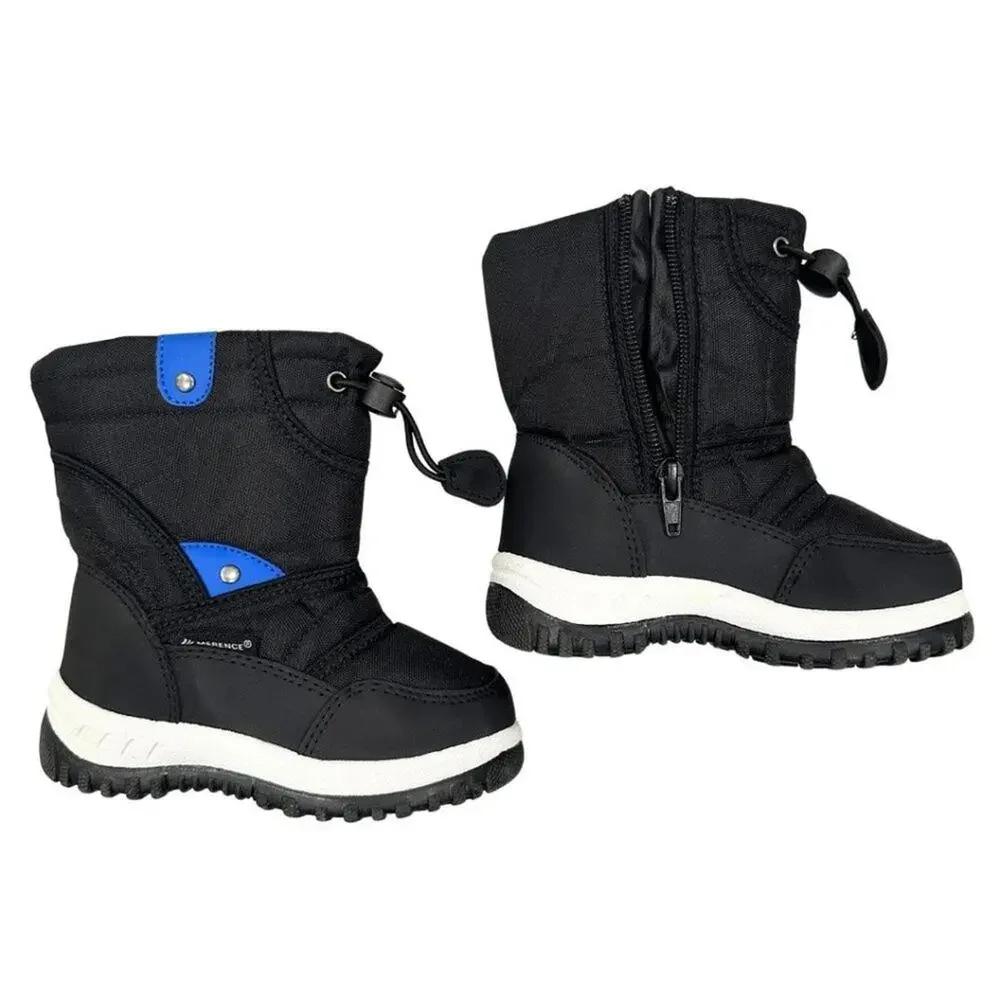 EQUICK Boys Girls Winter Boots Waterproof Lightweight Kid Snow Boots with Fur 25